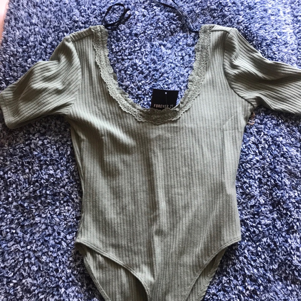 Olive Green Forever 21 Bodysuit